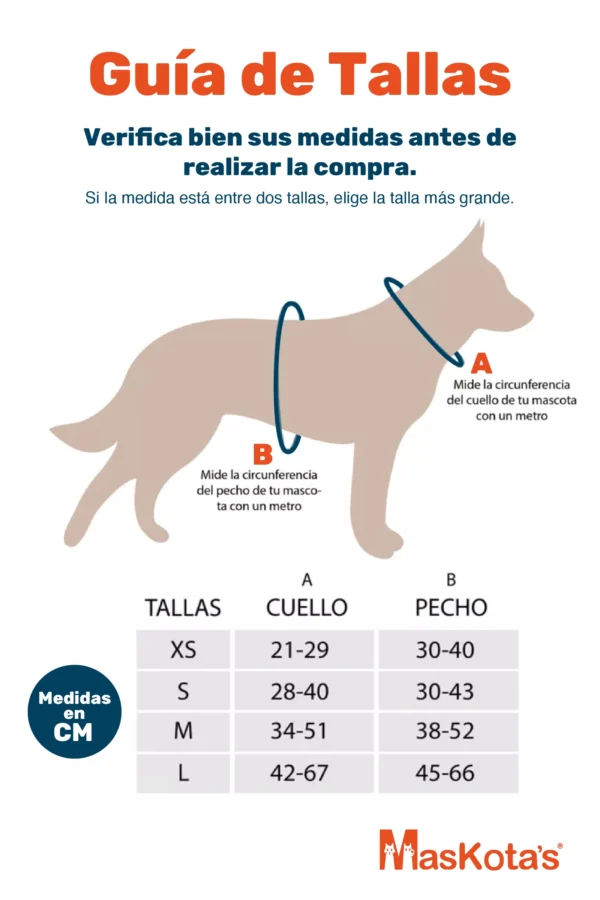 Guía de Tallas para perro